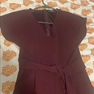 Express v neck tie waist jumpsuit